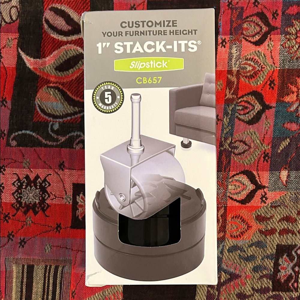 3/$25 Stack-Its Furniture Risers - Silver and Black